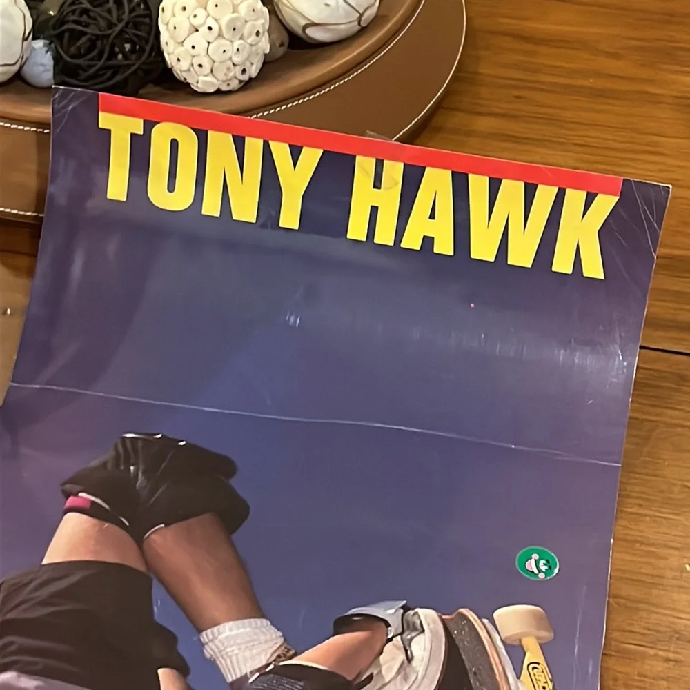 Tony Hawk Vintage 1988 Litho in USA poster 36”x11.75” Tracker skate skateboard